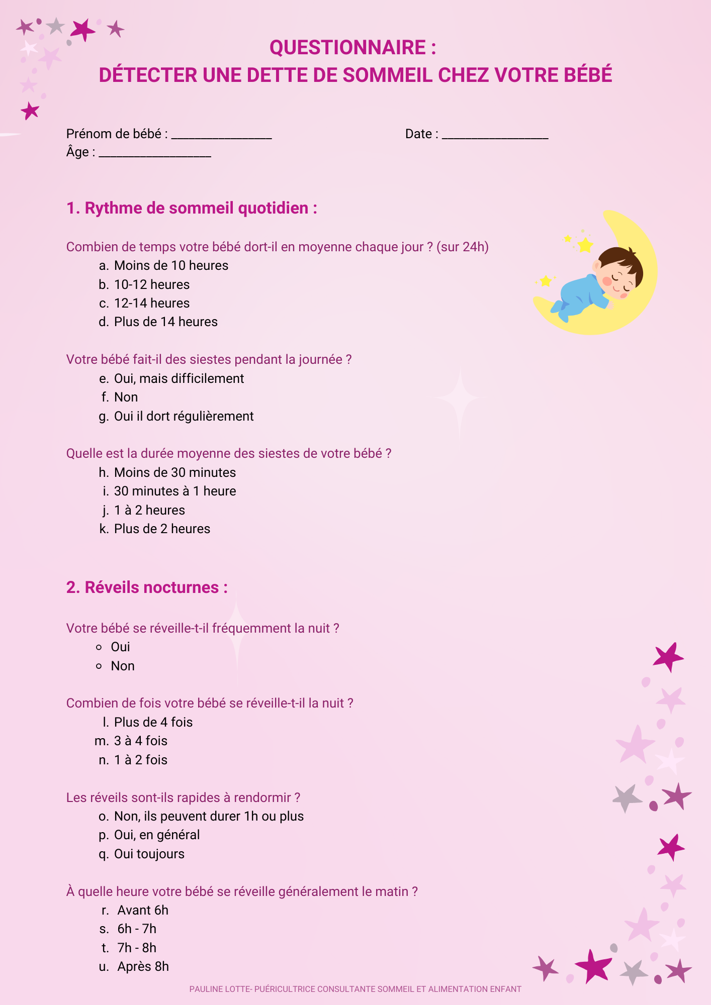 signes dette de sommeil enfant